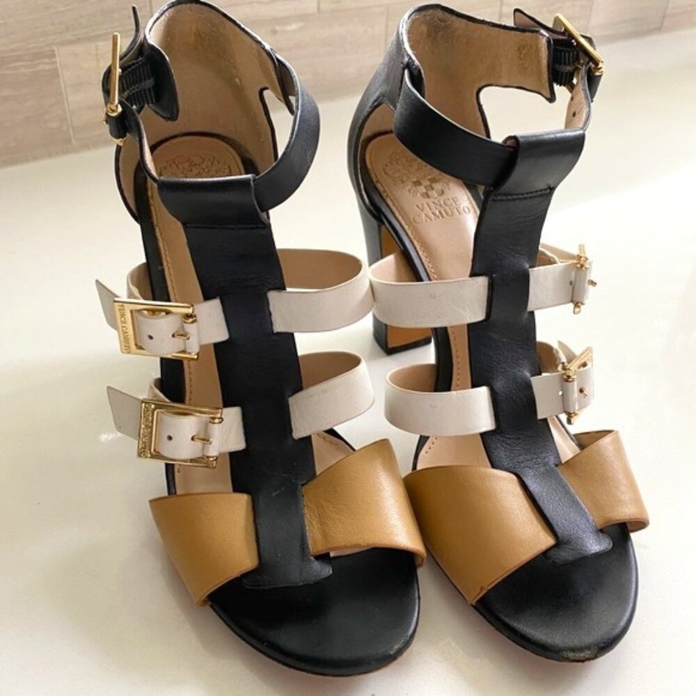 Vince Camuto Stap Open Toe Heels